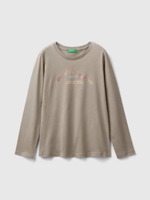 Zdjęcie produktu Benetton, Long Sleeve Organic Cotton T-shirt, size L, Dove Gray, Kids United Colors of Benetton