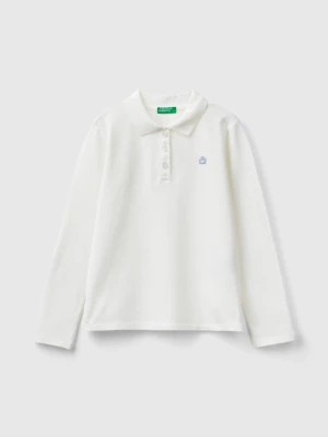 Zdjęcie produktu Benetton, Long Sleeve Polo In Organic Cotton, size 2XL, Creamy White, Kids United Colors of Benetton