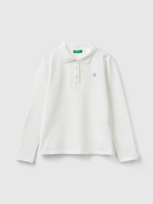 Zdjęcie produktu Benetton, Long Sleeve Polo In Organic Cotton, size 3XL, Creamy White, Kids United Colors of Benetton