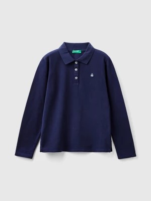 Zdjęcie produktu Benetton, Long Sleeve Polo In Organic Cotton, size 3XL, Dark Blue, Kids United Colors of Benetton