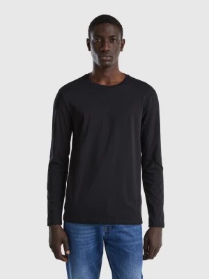 Zdjęcie produktu Benetton, Long Sleeve Pure Cotton T-shirt, size L, Black, Men United Colors of Benetton