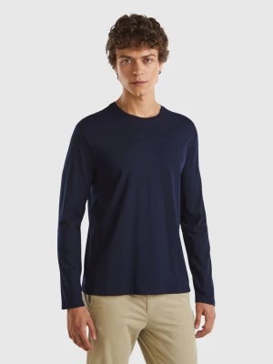 Zdjęcie produktu Benetton, Long Sleeve Pure Cotton T-shirt, size L, Dark Blue, Men United Colors of Benetton