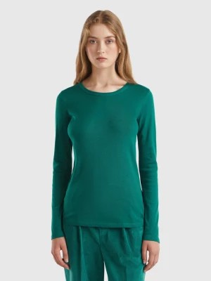 Zdjęcie produktu Benetton, Long Sleeve Pure Cotton T-shirt, size L, Dark Green, Women United Colors of Benetton