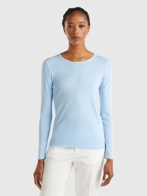 Zdjęcie produktu Benetton, Long Sleeve Pure Cotton T-shirt, size M, Light Blue, Women United Colors of Benetton