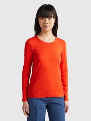 Zdjęcie produktu Benetton, Long Sleeve Pure Cotton T-shirt, size M, Red, Women United Colors of Benetton