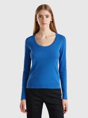 Zdjęcie produktu Benetton, Long Sleeve Pure Cotton T-shirt, size S, Air Force Blue, Women United Colors of Benetton