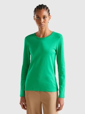 Zdjęcie produktu Benetton, Long Sleeve Pure Cotton T-shirt, size XS, Green, Women United Colors of Benetton