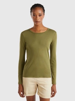 Zdjęcie produktu Benetton, Long Sleeve Pure Cotton T-shirt, size XS, Military Green, Women United Colors of Benetton