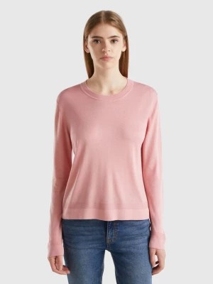 Zdjęcie produktu Benetton, Long Sleeve Sweater In Silk Blend, size S, Pink, Women United Colors of Benetton