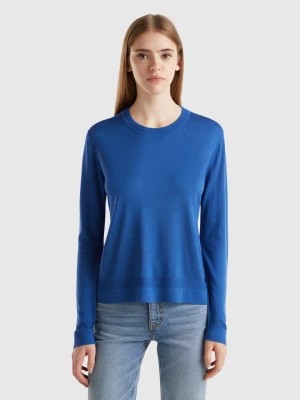 Zdjęcie produktu Benetton, Long Sleeve Sweater In Silk Blend, size XL, Air Force Blue, Women United Colors of Benetton