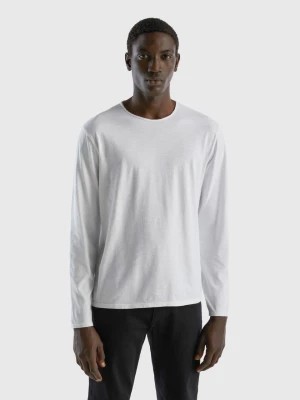 Zdjęcie produktu Benetton, Long Sleeve T-shirt In 100% Cotton, size L, White, Men United Colors of Benetton