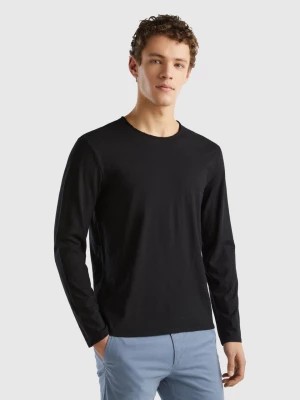 Zdjęcie produktu Benetton, Long Sleeve T-shirt In 100% Cotton, size M, Black, Men United Colors of Benetton