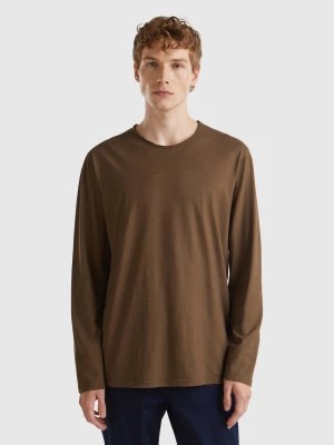 Zdjęcie produktu Benetton, Long Sleeve T-shirt In 100% Cotton, size M, Brown, Men United Colors of Benetton