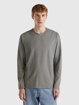 Zdjęcie produktu Benetton, Long Sleeve T-shirt In 100% Cotton, size S, Dark Gray, Men United Colors of Benetton