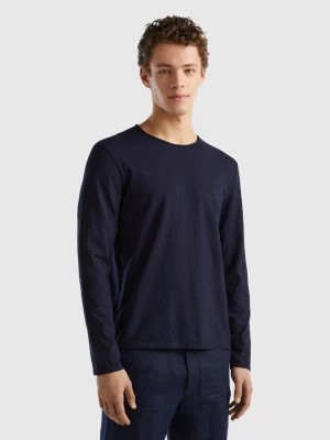 Zdjęcie produktu Benetton, Long Sleeve T-shirt In 100% Cotton, size XXL, Dark Blue, Men United Colors of Benetton