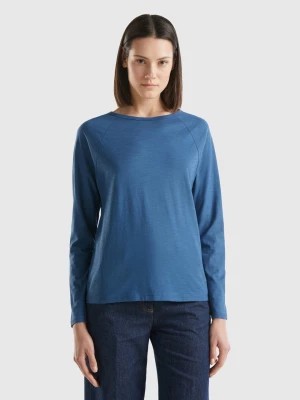 Zdjęcie produktu Benetton, Long Sleeve T-shirt In Light Cotton, size L, Air Force Blue, Women United Colors of Benetton