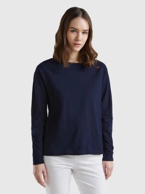 Zdjęcie produktu Benetton, Long Sleeve T-shirt In Light Cotton, size L, Dark Blue, Women United Colors of Benetton