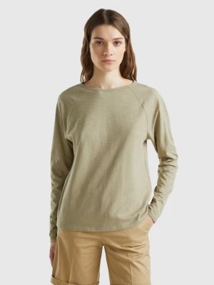 Zdjęcie produktu Benetton, Long Sleeve T-shirt In Light Cotton, size L, Light Green, Women United Colors of Benetton