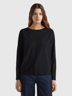 Zdjęcie produktu Benetton, Long Sleeve T-shirt In Light Cotton, size M, Black, Women United Colors of Benetton