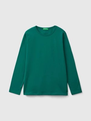 Zdjęcie produktu Benetton, Long Sleeve T-shirt In Organic Cotton, size S, Dark Green, Kids United Colors of Benetton