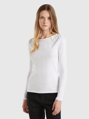Zdjęcie produktu Benetton, Long Sleeve T-shirt In Pure Cotton, size L, White, Women United Colors of Benetton