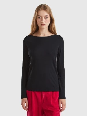 Zdjęcie produktu Benetton, Long Sleeve T-shirt In Pure Cotton, size S, Black, Women United Colors of Benetton