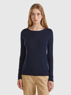 Zdjęcie produktu Benetton, Long Sleeve T-shirt In Pure Cotton, size XS, Dark Blue, Women United Colors of Benetton