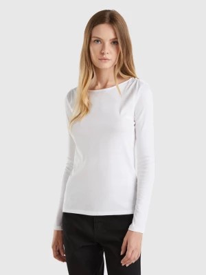 Zdjęcie produktu Benetton, Long Sleeve T-shirt In Pure Cotton, size XS, White, Women United Colors of Benetton