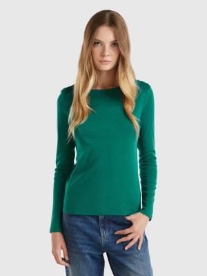 Zdjęcie produktu Benetton, Long Sleeve T-shirt In Pure Cotton, size XXS, Dark Green, Women United Colors of Benetton