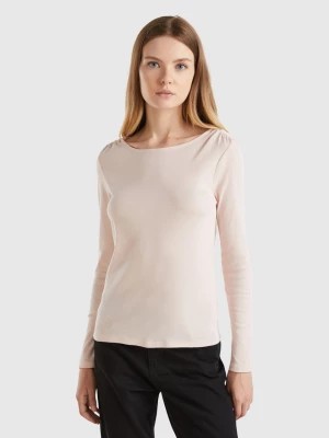 Zdjęcie produktu Benetton, Long Sleeve T-shirt In Pure Cotton, size XXS, Soft Pink, Women United Colors of Benetton