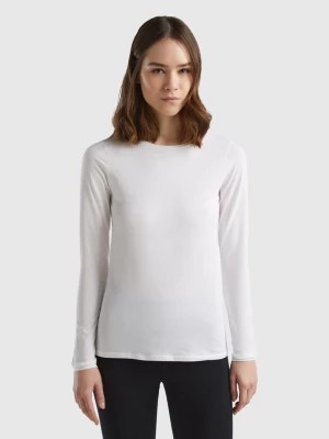 Zdjęcie produktu Benetton, Long Sleeve T-shirt In Super Stretch Organic Cotton, size L, White, Women United Colors of Benetton