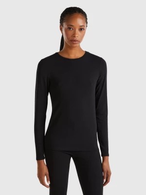 Zdjęcie produktu Benetton, Long Sleeve T-shirt In Super Stretch Organic Cotton, size M, Black, Women United Colors of Benetton