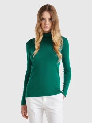 Zdjęcie produktu Benetton, Long Sleeve T-shirt With High Neck, size L, Dark Green, Women United Colors of Benetton