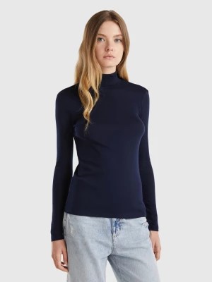 Zdjęcie produktu Benetton, Long Sleeve T-shirt With High Neck, size XS, Dark Blue, Women United Colors of Benetton