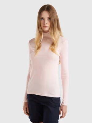 Zdjęcie produktu Benetton, Long Sleeve T-shirt With High Neck, size XS, Pastel Pink, Women United Colors of Benetton