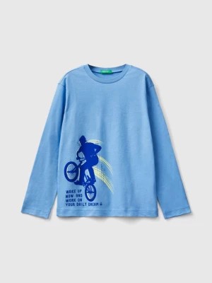 Zdjęcie produktu Benetton, Long Sleeve T-shirt With Print, size 2XL, Light Blue, Kids United Colors of Benetton