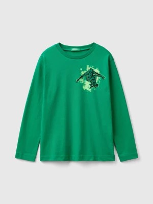 Zdjęcie produktu Benetton, Long Sleeve T-shirt With Print, size 3XL, Green, Kids United Colors of Benetton