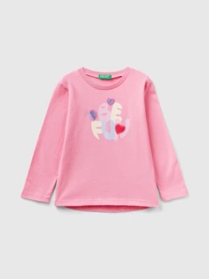 Zdjęcie produktu Benetton, Long Sleeve T-shirt With Print, size 82, Pink, Kids United Colors of Benetton