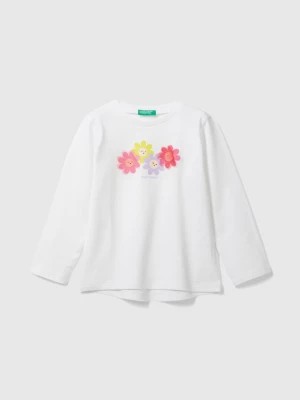 Zdjęcie produktu Benetton, Long Sleeve T-shirt With Print, size 82, White, Kids United Colors of Benetton