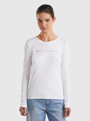 Zdjęcie produktu Benetton, Long Sleeve White T-shirt In 100% Cotton, size XS, White, Women United Colors of Benetton