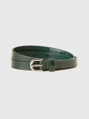 Zdjęcie produktu Benetton, Low Synthetic Patent Leather Belt, size L, Dark Green, Women United Colors of Benetton