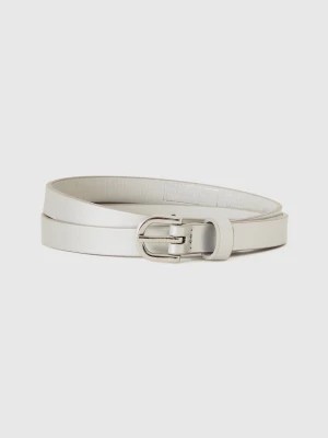 Zdjęcie produktu Benetton, Low Synthetic Patent Leather Belt, size M, Silver, Women United Colors of Benetton