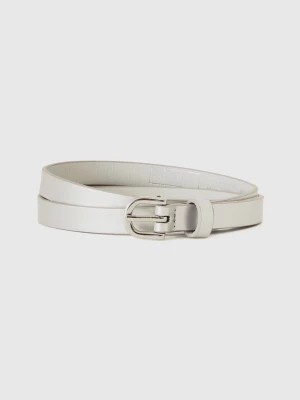 Zdjęcie produktu Benetton, Low Synthetic Patent Leather Belt, size XL, Silver, Women United Colors of Benetton