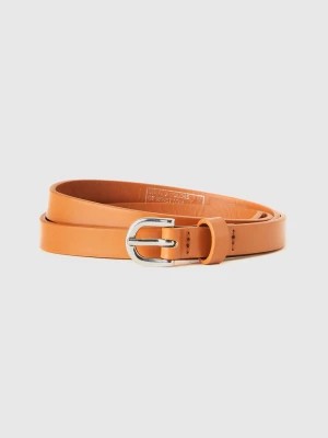 Zdjęcie produktu Benetton, Low Synthetic Patent Leather Belt, size XS, Brown, Women United Colors of Benetton