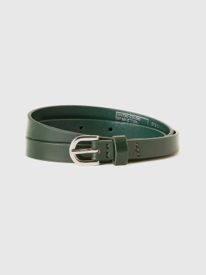 Zdjęcie produktu Benetton, Low Synthetic Patent Leather Belt, size XS, Dark Green, Women United Colors of Benetton