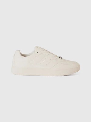 Zdjęcie produktu Benetton, Low-top Sneakers In Imitation Leather, size 45, Creamy White, Men United Colors of Benetton