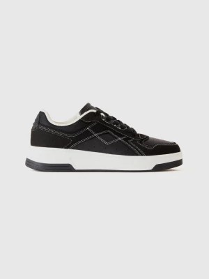 Zdjęcie produktu Benetton, Low-top Sneakers In Imitation Suede, size 37, Black, Women United Colors of Benetton