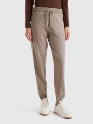 Zdjęcie produktu Benetton, Marl Brown Sporty Trousers In Cashmere Blend, size XL, Brown, Women United Colors of Benetton