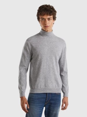 Zdjęcie produktu Benetton, Marl Gray Turtleneck In Pure Merino Wool, size XXL, Light Gray, Men United Colors of Benetton