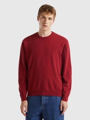 Zdjęcie produktu Benetton, Marl Red Crew Neck Sweater In Pure Merino Wool, size L, Red, Men United Colors of Benetton